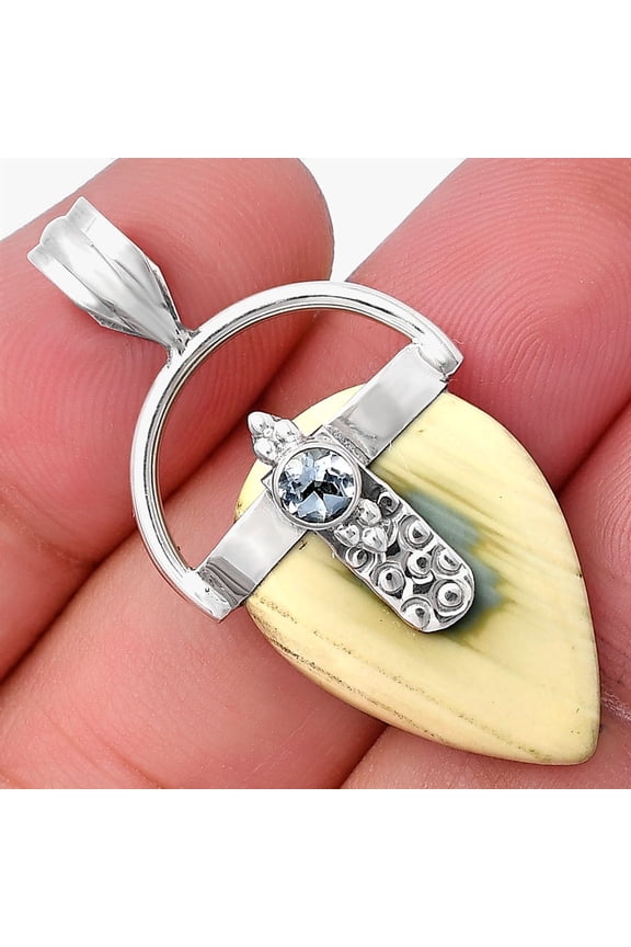 Imperial Jasper & Sky Blue Topaz 925 Sterling Silver Pendant Jewelry P-1723 SDP141661