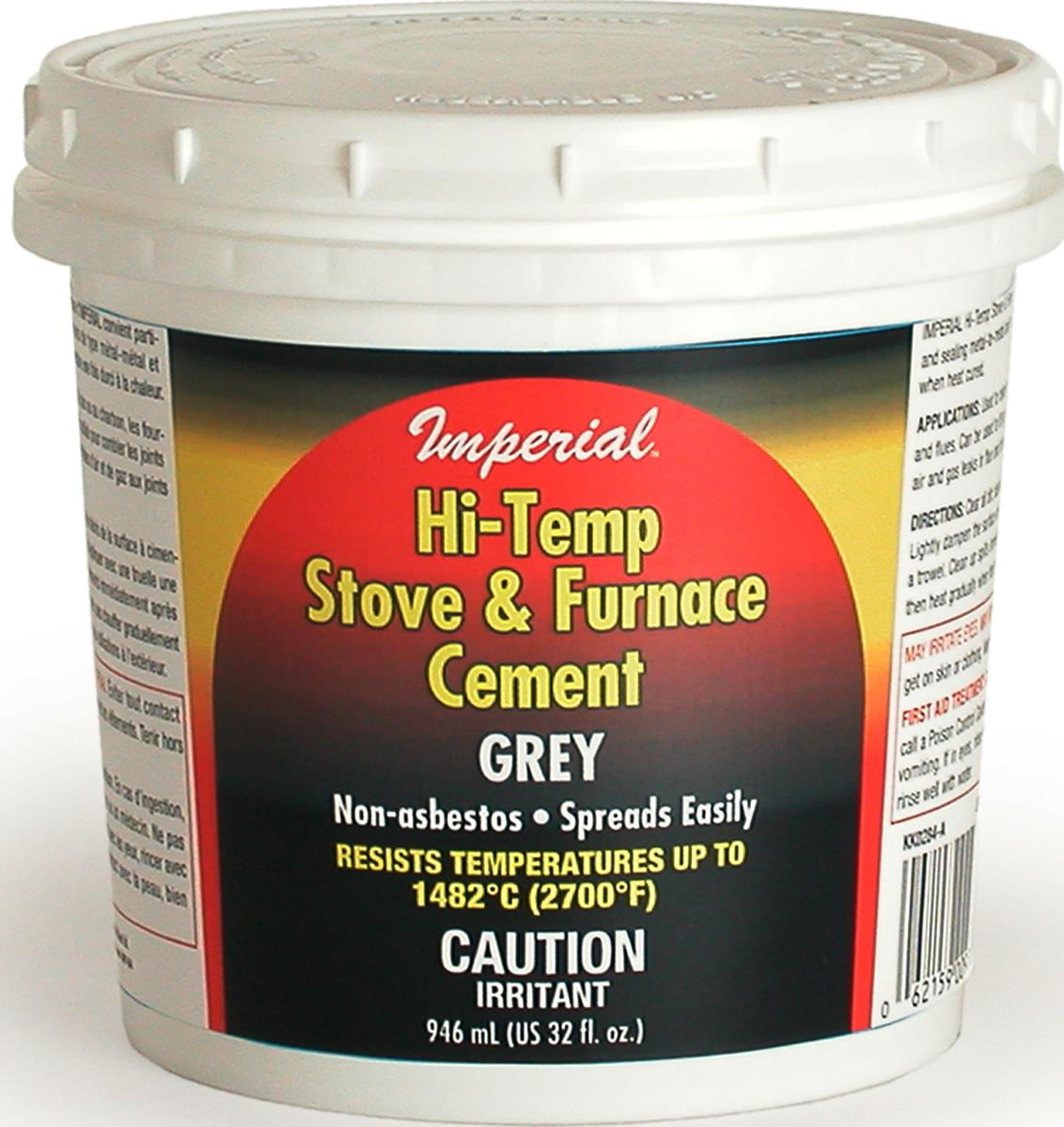Imperial KK0284-A High Temperature Stove and Furnace Cement, 946 ml, Tub,  Gray, Paste - Walmart.com