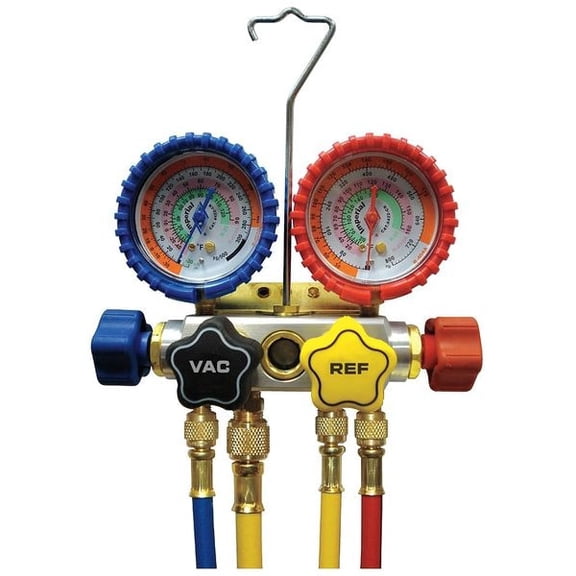 Imperial Manifold Gauge Set,5 ft Hose,4 Valves 843-CS