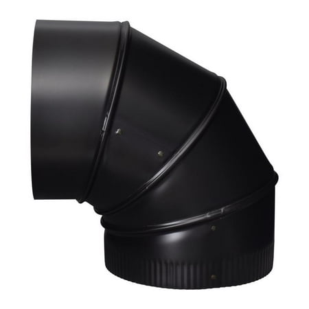Imperial Manufacturing Group BM0016 8" Black 90° Adjustable Stovepipe Elbow