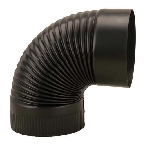 Imperial Manufacturing Group Bm0023 6" Black Matte 90 Corrugated Stovepipe Elbow