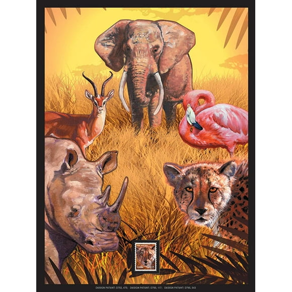 Imperial Mint African Animals Framed Artwork w/ Postage Stamp