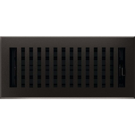 Imperial Montezuma Steel Floor Register Signature Series - Cast Iron Finish - 4 x 10 In.