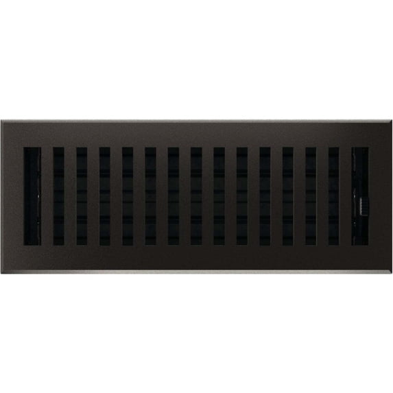 Imperial Montezuma Floor Register - Cast Iron Finish, Steel - 4 x 12-Inch, Silver — Residential Use, Standard Application