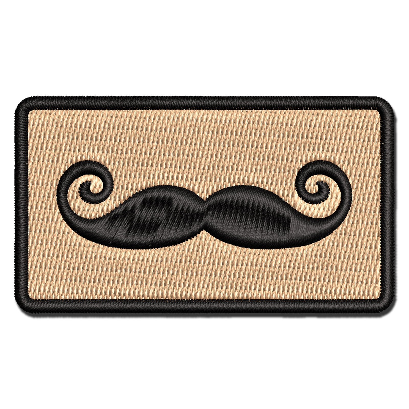 Imperial Mustache Moustache Silhouette Applique Multi-Color Embroidered ...