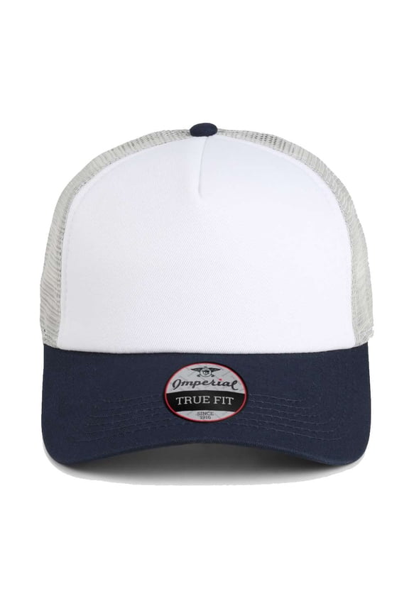 North Country Trucker Cap, White/ Navy/ Grey - Adjustable