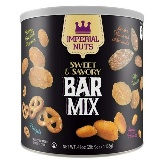 Imperial Nuts 47507 Sweet & Savory Bar Mix Snack 41 oz. Canister