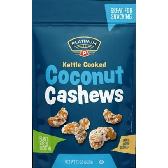 Imperial Nuts, Platinum, Kettle Cooked Coconut Cashews, 13 oz Resealable Bag
