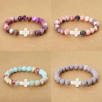 Imperial Pine Mixed Color Cross Beaded Bracelet
