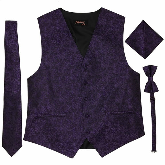 Imperial Plum Men's Satin Vest Spencer J's - L