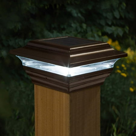 CLASSY CAPS 4x4 BRONZE ALUMINUM IMPERIAL SOLAR POST CAP SET OF 2