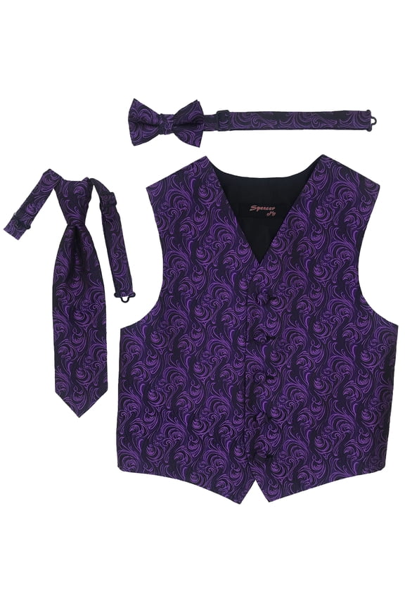 Imperial Purple Boys Satin Vest Spencer J - boys 7-8