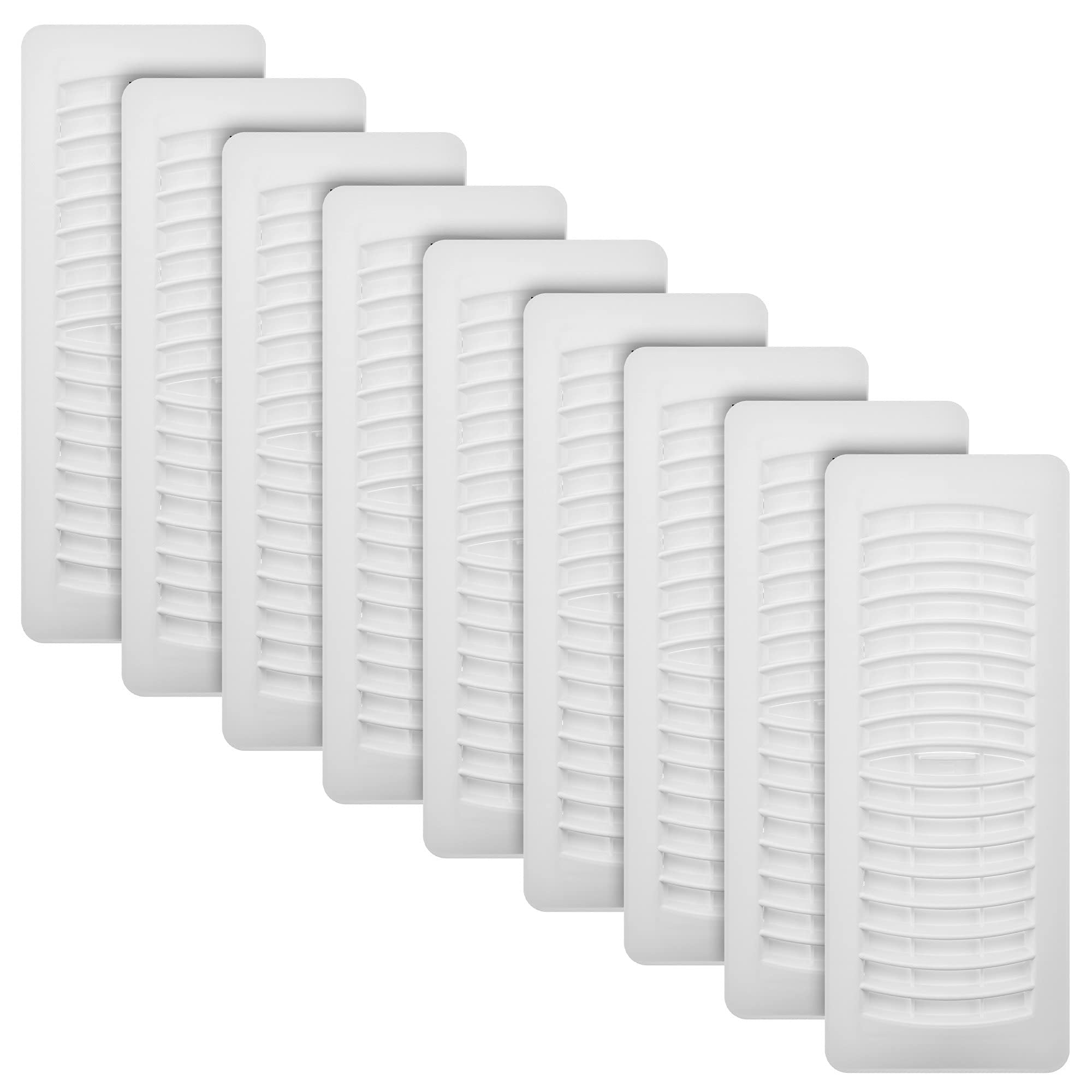 Imperial Louvered Plastic Floor Register RG1458 - Easy to Clean - 9 Pack, 4 x 12-Inch, White