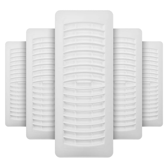 Imperial RG1458 Louvered Plastic Floor Register, 4x12 Inch, White, 5 Count