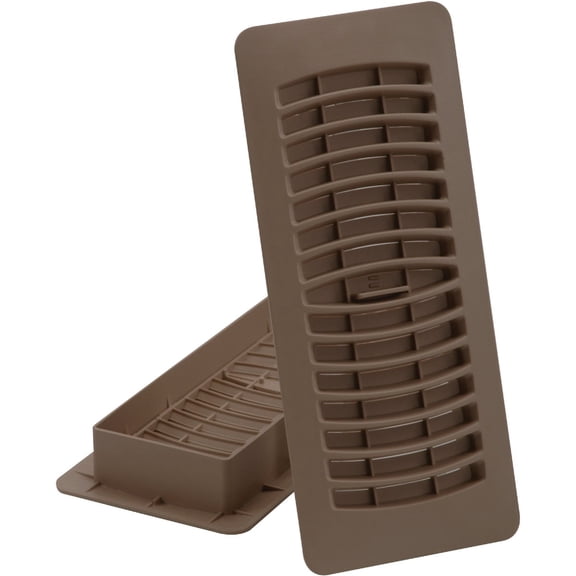 Imperial RG1460 Louvered Plastic Floor Register, 4 x 12-Inch, Brown, 5-Pack