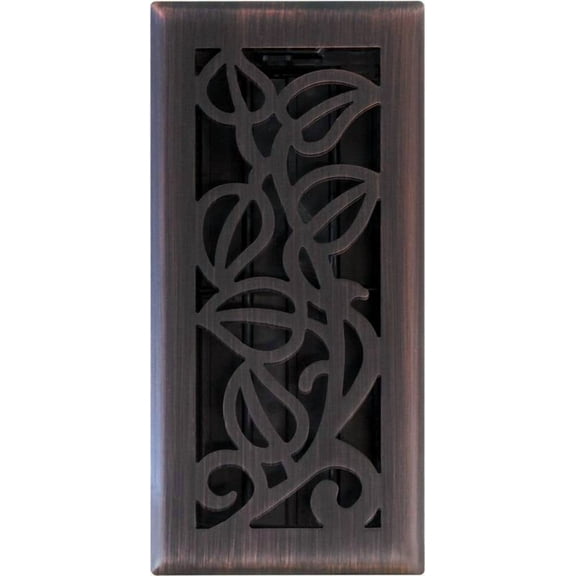 Imperial RG3279 Vine Design Steel Floor Register, Oil Rubbed Bronze, 4" x 10"