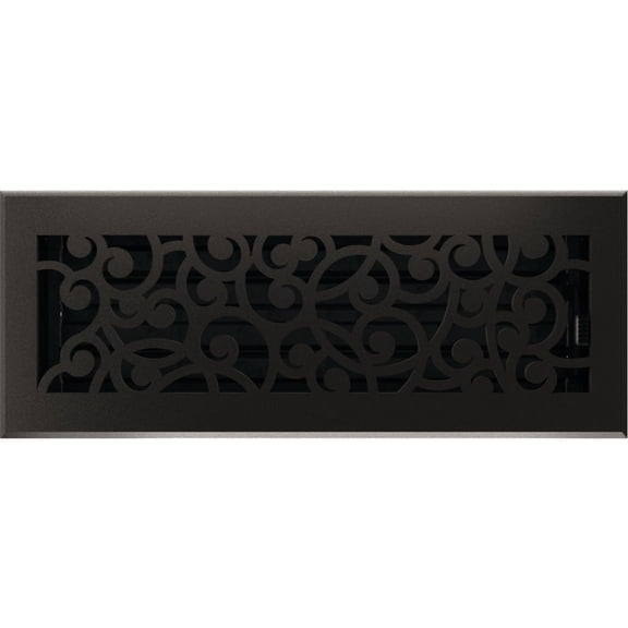 Imperial RG3375 Cast Iron Wonderland Decorative Floor Register, 4 x 12-Inch, Matte Black, 2 Pack