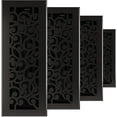 thumbnail image 1 of Imperial RG3375 Cast Iron Wonderland Decorative Floor Register, 4 x 12-Inch, Matte Black, 4 Pack, 1 of 7