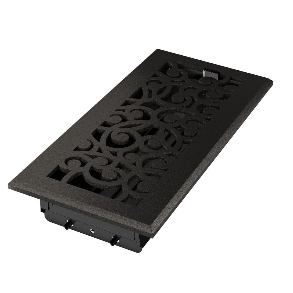 Imperial RG3375 Cast Iron Wonderland Design Louvered Floor Register - 4inch x 12inch Duct Opening