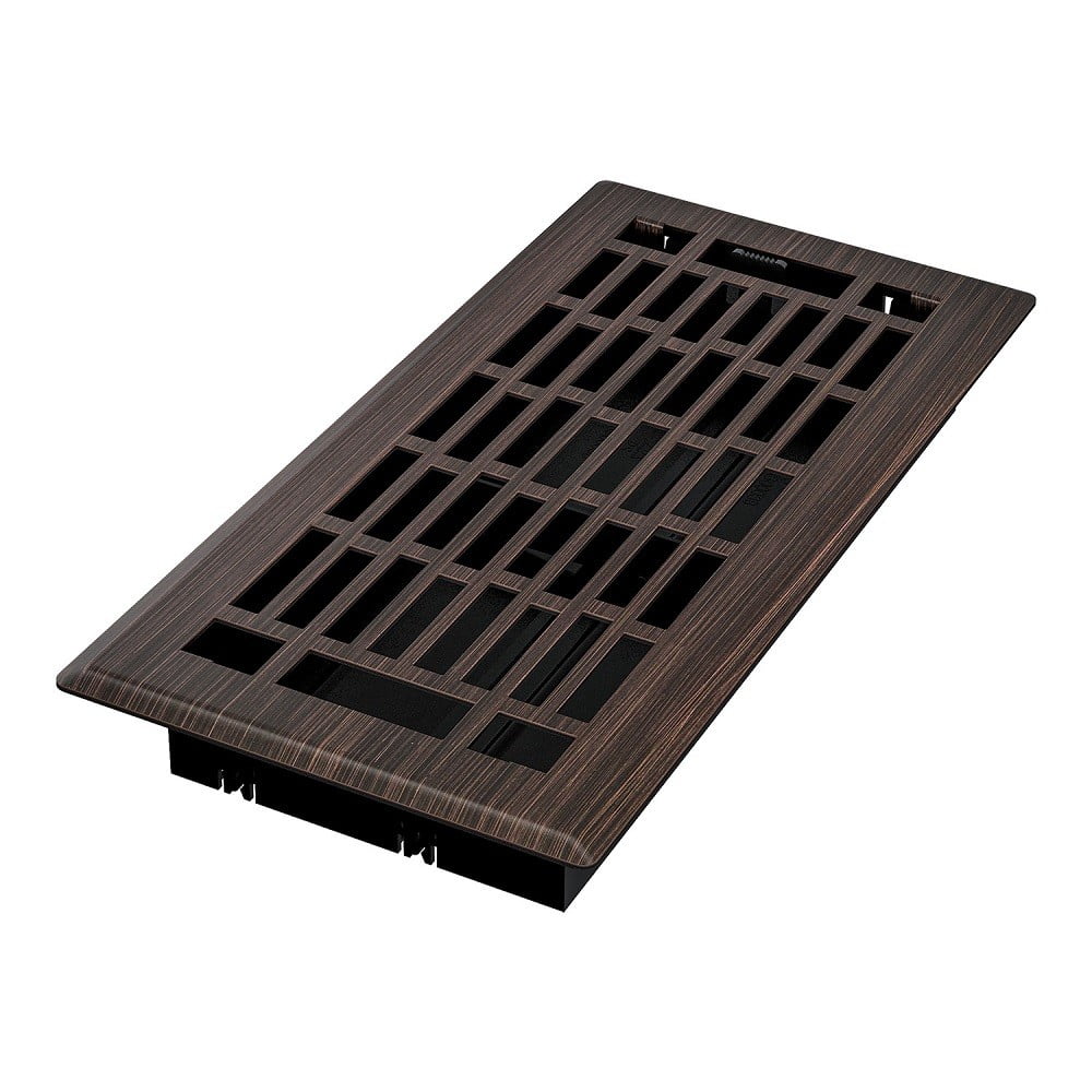Imperial RG3383 Oil Rubbed Bronze Geneva Design Louvered Floor Register - 4inch x 12inch Duct Opening