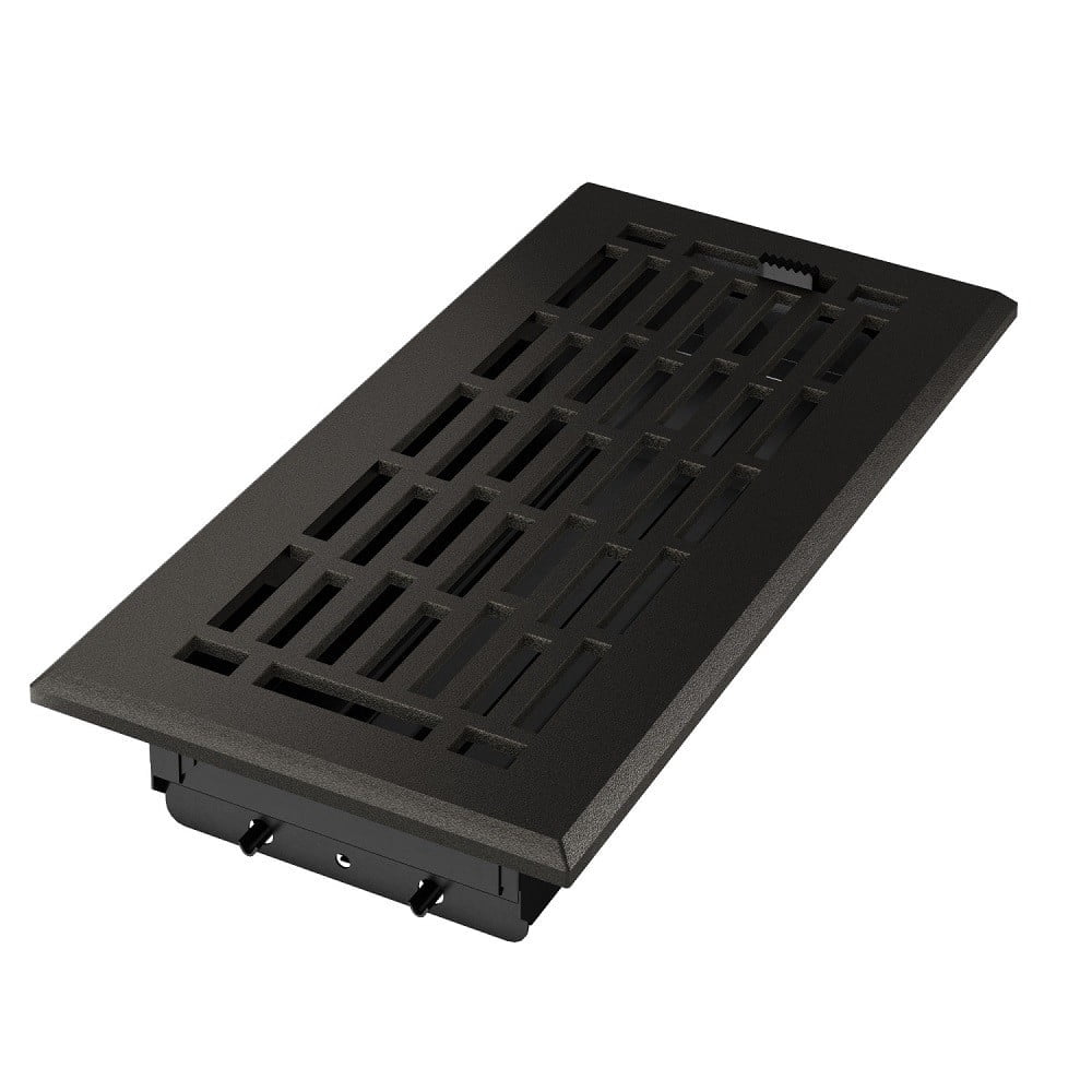 Imperial RG3390 Cast Iron Geneva Design Louvered Floor Register - 4inch x 12inch Duct Opening