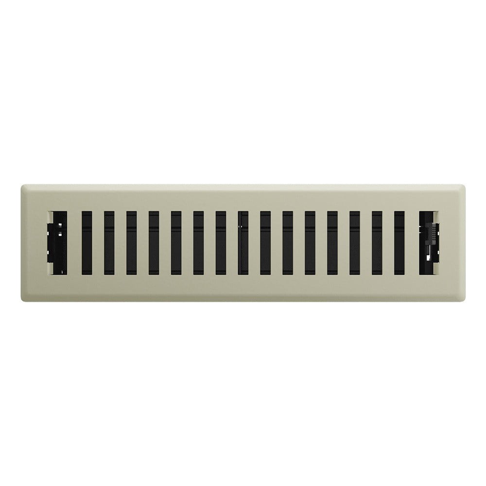 Imperial RG3427 Satin Nickel Montezuma Design Louvered Floor Register - 2inch x 12inch Duct Opening