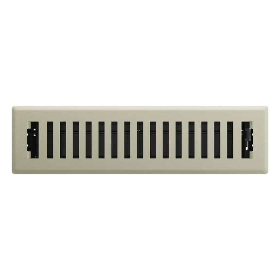 Imperial RG3427 Satin Nickel Montezuma Design Louvered Floor Register - 2inch x 12inch Duct Opening
