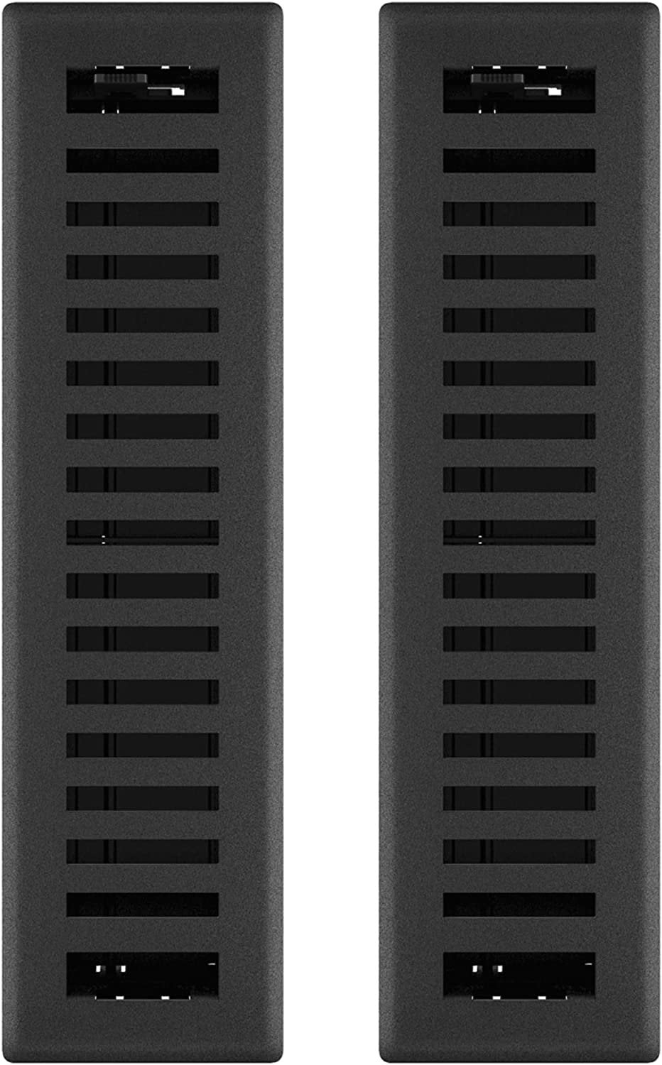 Imperial RG3437 Montezuma Decorative Floor Register, 2.25 x 12-Inch, Black Iron, 2 Pack