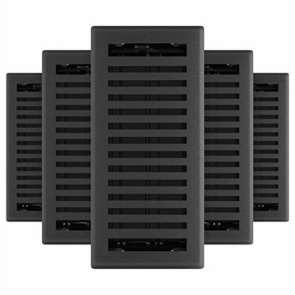 Imperial RG3439 4 x 10-Inch Montezuma Decorative Floor Register, 5-Pack, Black Iron