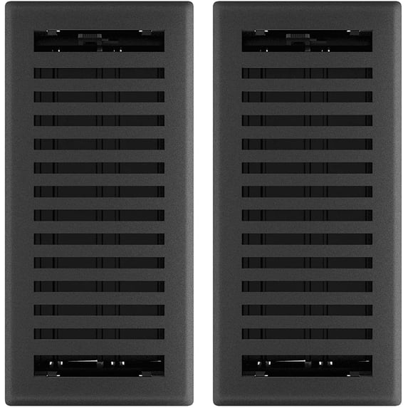 Imperial RG3439 Montezuma Decorative Floor Register, 4 x 10-Inch, Black Iron, 2 Pack