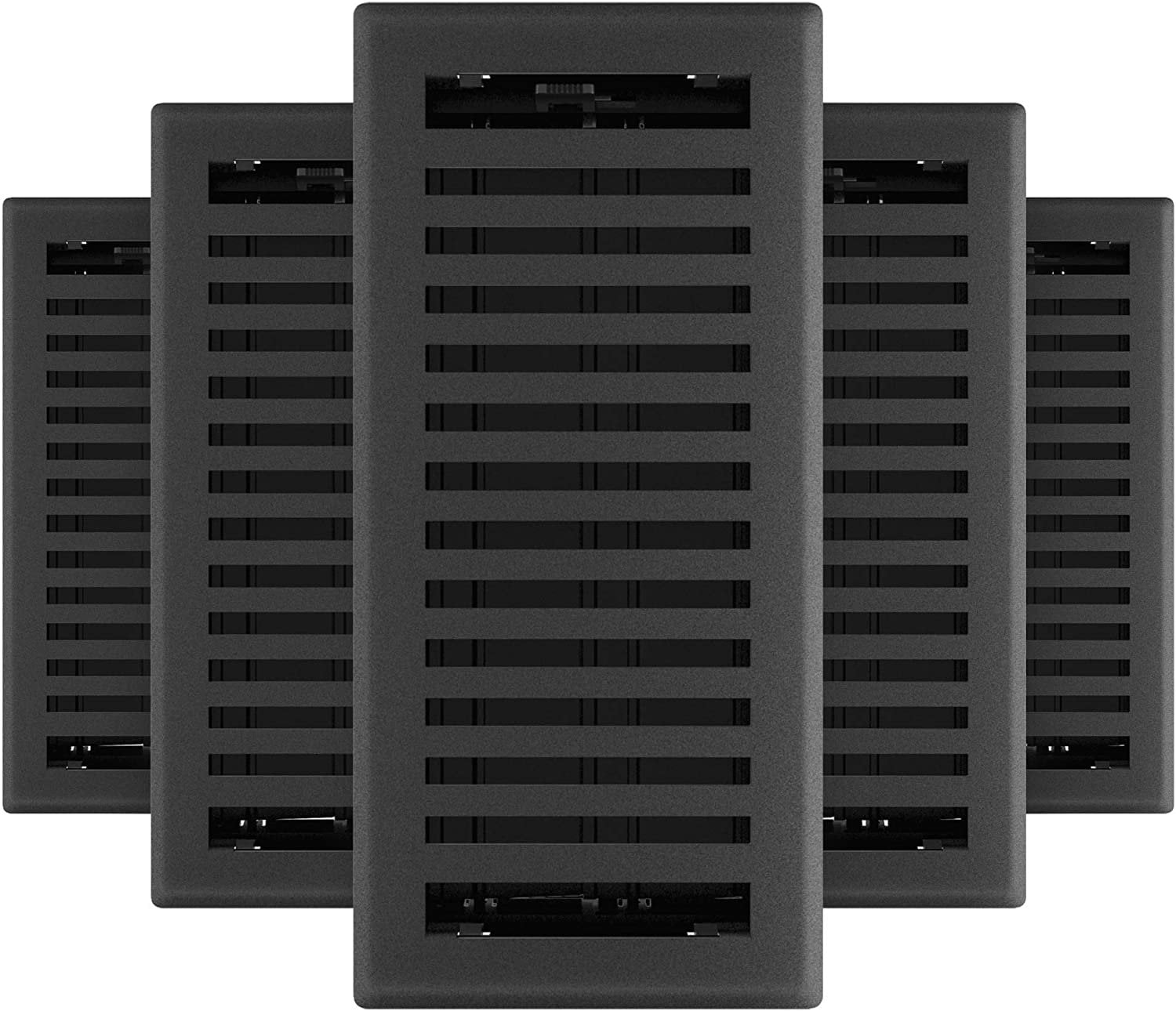Montezuma Black Iron Decorative Floor Register, 4 x 10-Inch, 5-Pack