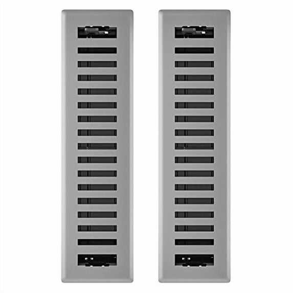 Imperial RG3442 2.25 x 12-Inch Montezuma Decorative Floor Register, 2-Pack, Grey Granite