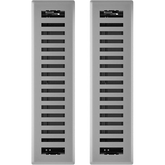 Imperial RG3442 Montezuma Decorative Floor Register, 2.25 x 12-Inch, Grey Granite, 2 Pack