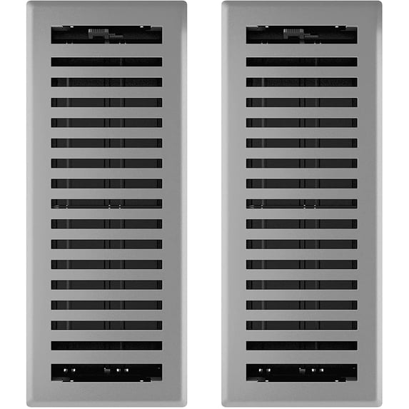 Imperial RG3445 Montezuma Decorative Floor Register, 4 x 12-Inch, Grey Granite, 2 Pack