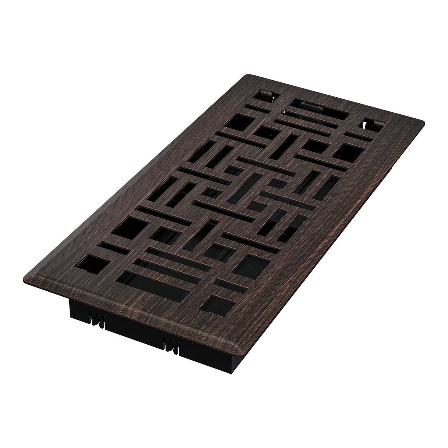 Imperial RG3448 Oil Rubbed Bronze Finish Arts & Crafts Design Louvered Floor Register - 4inch x 12inch Duct Opening