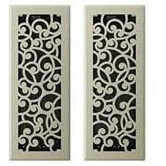 Imperial Wonderland Floor Register Satin Nickel - Adjustable - 2 Pack, 4 x 12-Inch