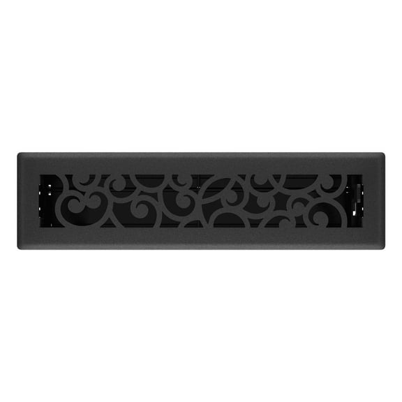 Imperial RG3457 Black Iron Wonderland Design Louvered Floor Register - 2inch x 12inch Duct Opening