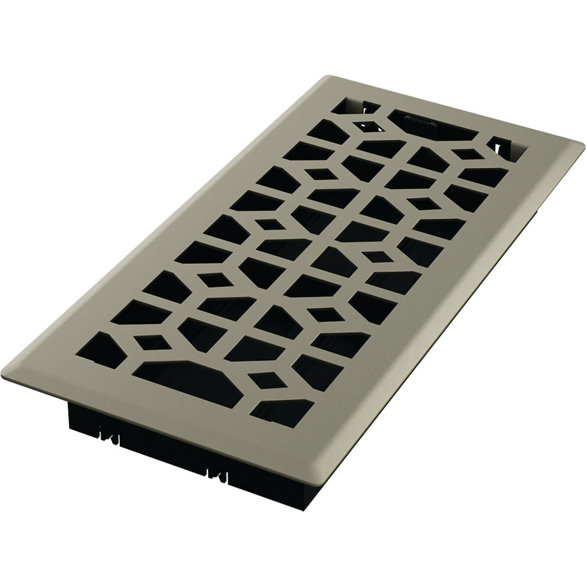 2-pack Imperial Templar Floor Register Satin Nickel - Adjustable Decorative Vent - 2 Pack, 4 x 10-Inch — Residential Use, Standard Application