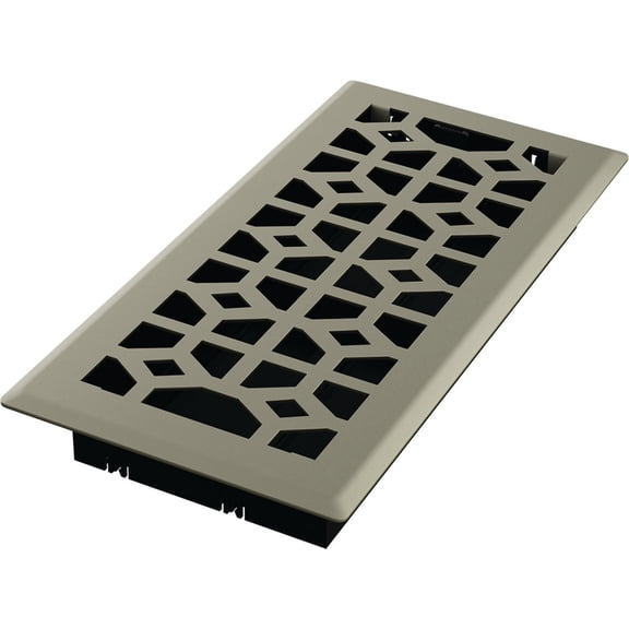2-pack Imperial Templar Floor Register Satin Nickel - Adjustable Decorative Vent - 2 Pack, 4 x 10-Inch — Residential Use, Standard Application