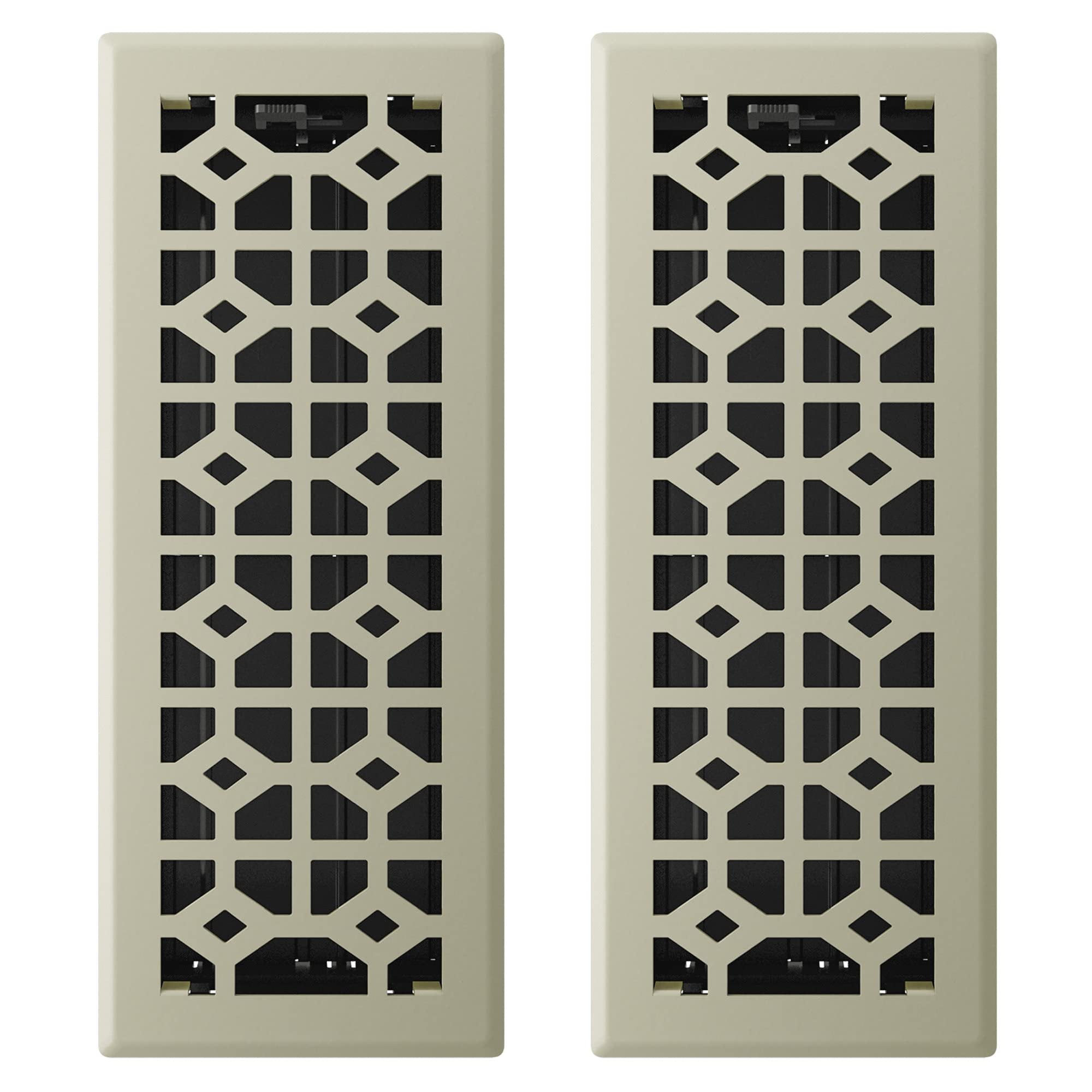 Imperial RG3464 4 x 12-Inch Templar Decorative Floor Register, Satin Nickel, 2 Pack