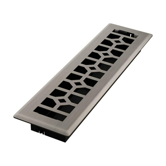 Imperial Templar Floor Register Signature Series - Brushed Nickel - 4 x 12 Inch