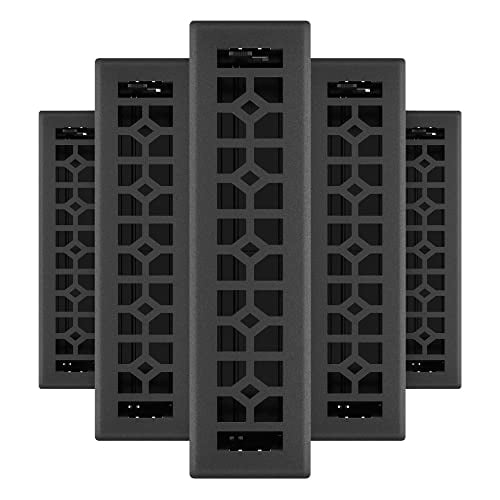Imperial RG3473 Templar Decorative Floor Register, Black Iron, 5 Pack