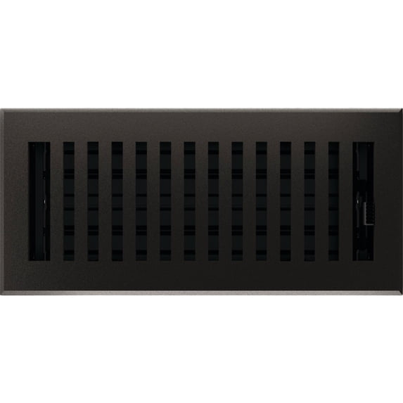 Imperial RG3477 Cast Iron Montezuma Decorative Floor Register, 4 x 10-Inch, Matte Black, 4 Pack