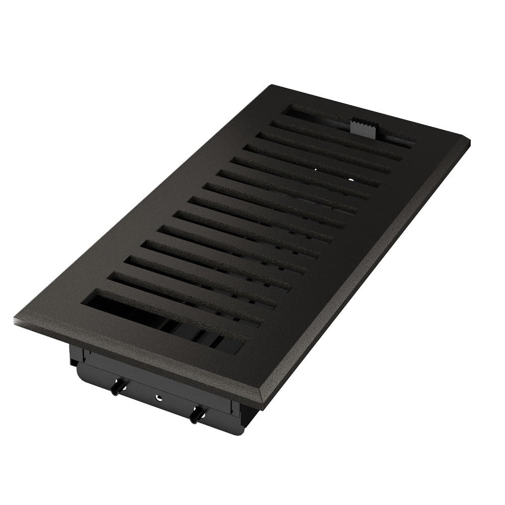 Imperial RG3477 Cast Iron Montezuma Design Louvered Floor Register - 4inch x 10inch Duct Opening