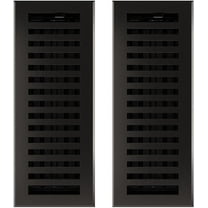 Imperial RG3478 Cast Iron Montezuma Decorative Floor Register, 4 x 12-Inch, Matte Black, 2 Pack