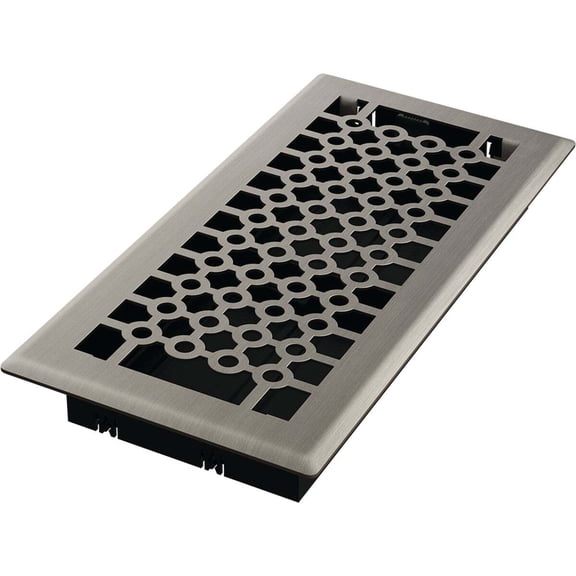 Imperial San Francisco Floor Register - Brushed Nickel Steel - 4 x 10 In. Interior & Exterior Use, Professional Finish