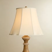 Springcrest Creme Bell Large Curve Cut Corner Lamp Shade 11" Top x 18" Bottom x 15" Slant x 14.5" High Spider Replacement with Harp and Finial