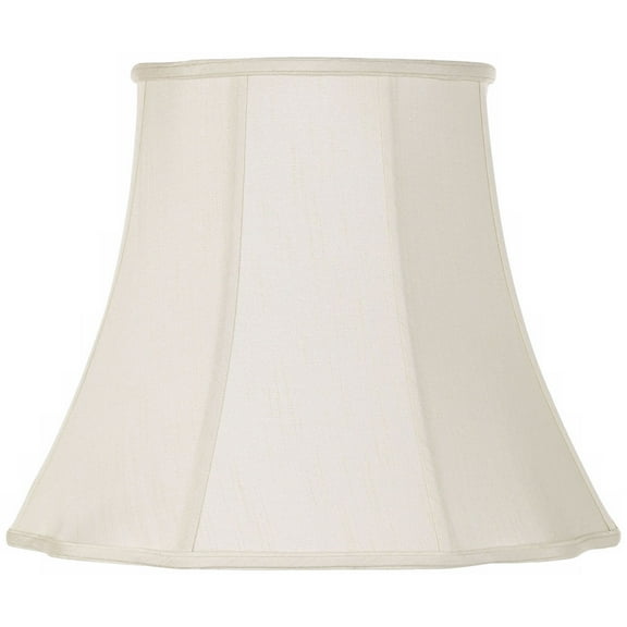 Imperial Shade Creme Bell Large Curve Cut Corner Lamp Shade 11" Top x 18" Bottom x 15" Slant x 14.5" High (Spider) Replacement with Harp and Finial
