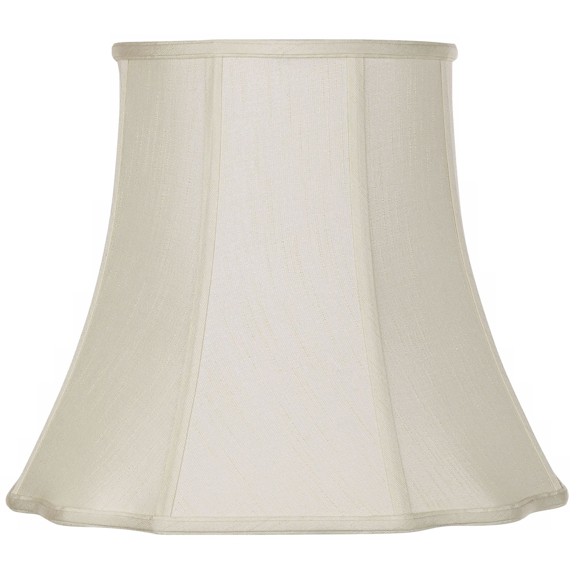 Imperial Shade Creme Medium Bell Cut Corner Lamp Shade 10" Top x 16" Bottom x 14" Slant x 13.5" High (Spider) Replacement with Harp and Finial