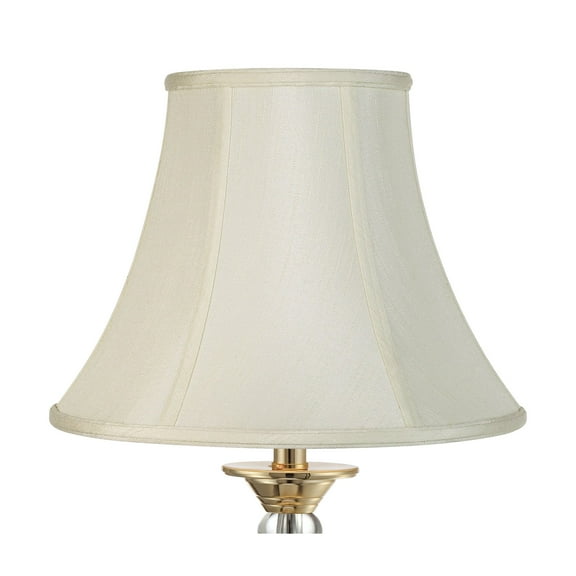 Imperial Shade Creme Medium Bell Lamp Shade 7" Top x 14" Bottom x 11" Slant x 10.5" High (Spider) Replacement with Harp and Finial